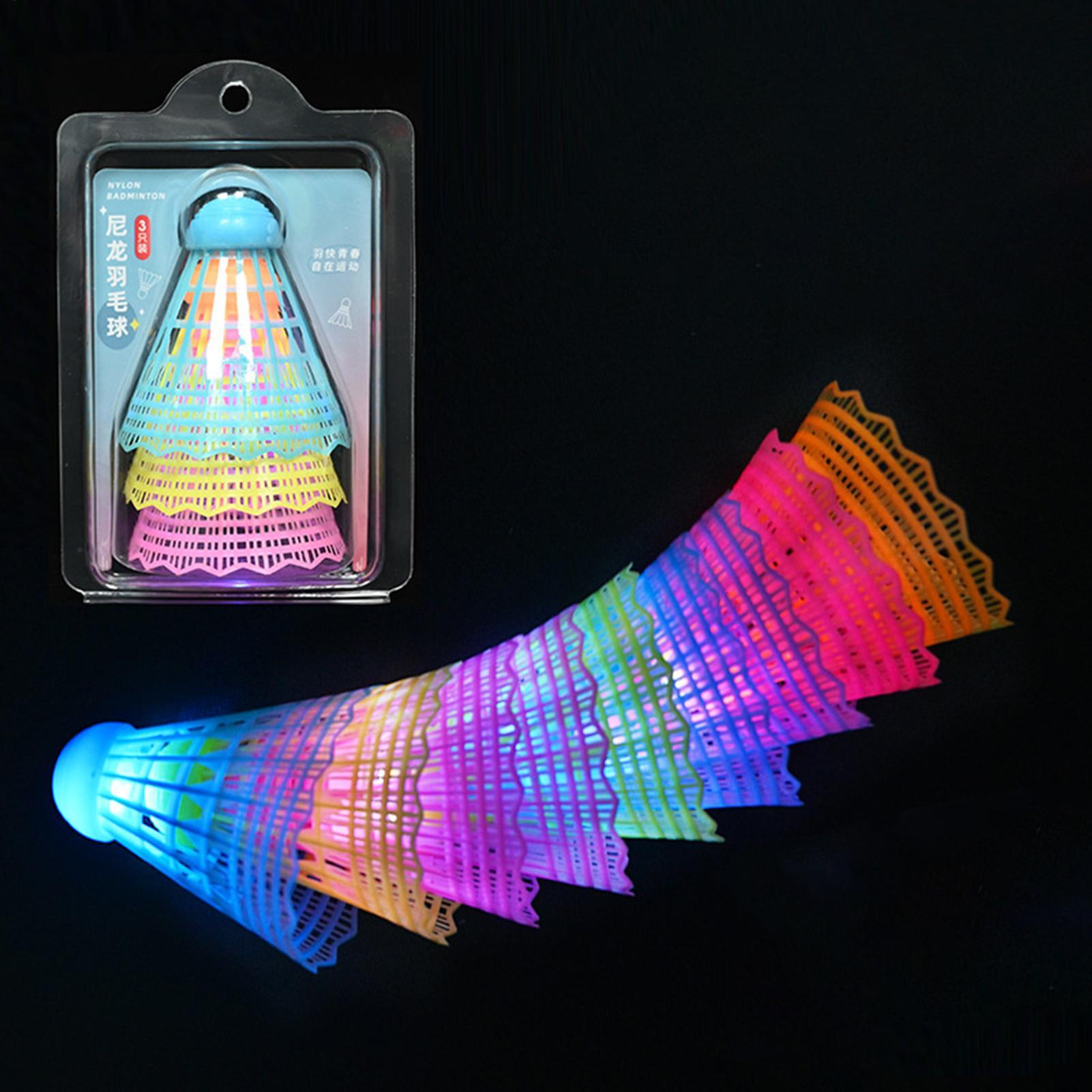 3pcs Bolas de Badminton LED Co - Badminton Nylon Shuttlecock avaliação e preço